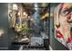 Modern bathroom features a luxurious black marble shower and vanity and decorative art at 2211 E Camelback Rd # 902, Phoenix, AZ 85016