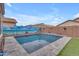 The pool offers clear blue water, green turf, and a beautiful mural at 2322 E Mews Rd, Gilbert, AZ 85298