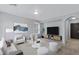 Modern living room with contemporary decor, including sleek furniture and a large TV at 3687 E Leslie Dr, Gilbert, AZ 85296