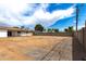 Large, level backyard with dirt, bordered by a block wall and a glimpse of the home's rear at 524 S Pioneer --, Mesa, AZ 85204
