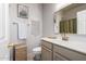 Tastefully-appointed bathroom includes an elegant vanity, mirror, and gold fixtures at 5401 S Dove Holw, Buckeye, AZ 85326