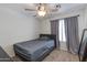 Bedroom with neutral walls, carpet floors, and a ceiling fan at 7346 E Naranja Ave, Mesa, AZ 85209
