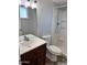 Bathroom featuring updated fixtures, vanity, and shower at 822 W El Alba Way, Chandler, AZ 85225