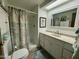 Clean bathroom with a shower, vanity, and ample storage space at 120 N Val Vista Dr # 151, Mesa, AZ 85213