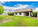 Spacious backyard with lush green grass, mature trees, and covered patio, perfect for outdoor living at 15424 N 52Nd Pl, Scottsdale, AZ 85254