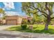 Charming single-story home featuring a well-manicured lawn, mature shade tree, and a neutral color palette at 19874 N 90Th Ave, Peoria, AZ 85382