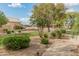 Landscaped front yard with gravel, greenery and desert plants in a quiet neighborhood on a sunny day at 19874 N 90Th Ave, Peoria, AZ 85382