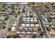 Wide aerial view of a well-organized manufactured home community with neat landscaping at 200 E Ivanhoe St, Chandler, AZ 85225