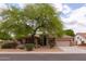 Single-story home with desert landscaping, a mature shade tree, tile roof and a beige exterior at 345 S Buena Vista Ave, Gilbert, AZ 85296