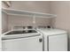 This laundry area features a new Samsung washer and dryer set with a shelf for storage above at 4653 W Dublin St, Chandler, AZ 85226