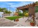 Serene backyard featuring artificial turf, pergola with seating, and lush landscaping, ideal for relaxation and entertainment at 5025 N 20Th Ave, Phoenix, AZ 85015