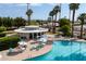 Community pool aerial view featuring an abundance of tables and comfortable seating at 6206 E Avalon Dr, Scottsdale, AZ 85251