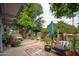 Serene backyard featuring a patio with lush trees and plantings creating a relaxing outdoor oasis at 6206 E Avalon Dr, Scottsdale, AZ 85251