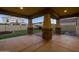 Covered patio with stone pillars and a view of the backyard at 9911 E Telemetry Dr, Mesa, AZ 85212