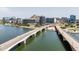 Gorgeous aerial view of two bridges over Tempe Town Lake and buildings in the background at 140 E Rio Salado Pkwy # 512, Tempe, AZ 85281