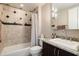 Bathroom with tiled shower and bathtub at 140 E Rio Salado Pkwy # 512, Tempe, AZ 85281