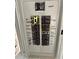 Electrical panel with labeled breakers for range, H2O heater, and more at 16602 N 25Th St # 217, Phoenix, AZ 85032