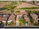 Overhead shot of neighborhood homes and nearby green spaces at 21533 N Greenway Rd, Maricopa, AZ 85138