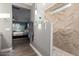 Stylish bathroom showcasing a tiled shower with a glass partition, along with modern fixtures and neutral decor at 1179 E Regent Dr, Gilbert, AZ 85298