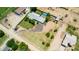 This aerial view highlights the property's layout, pool, landscaping, and outdoor amenities at 18051 E Happy Rd, Queen Creek, AZ 85142