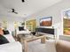 Stylish living room with modern furniture, large windows, and mountain views at 1836 E Turquoise Ave, Phoenix, AZ 85020