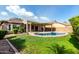 Expansive backyard with a sparkling pool, offering a private oasis for leisure and recreation at 3387 E Bluejay Dr, Chandler, AZ 85286