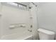 Modern bathroom with tiled shower, bathtub and shower niche at 3387 E Bluejay Dr, Chandler, AZ 85286