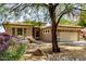 Inviting home exterior with desert landscaping, a mature tree, and a convenient two-car garage at 3387 E Bluejay Dr, Chandler, AZ 85286