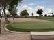 Scenic park view featuring a putting green and seating areas, perfect for leisure and recreation at 36197 W Cartegna Ln, Maricopa, AZ 85138