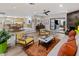 Bright living room showcasing modern decor, wood floors, and an open layout connecting to the kitchen and outdoor spaces at 8083 E Via Del Valle --, Scottsdale, AZ 85258