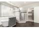 Modern bathroom boasting a soaking tub and walk-in shower at 1253 E Ivanhoe Ct, Gilbert, AZ 85295