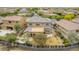 Back aerial view of a two-story house with covered patio, landscaped backyard, and perimeter fence at 23126 N 45Th Pl, Phoenix, AZ 85050