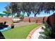 Landscaped backyard with artificial turf and decorative rock at 3122 E Kristal Way, Phoenix, AZ 85050