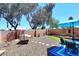 View of landscaped backyard with decorative gravel, rock and artificial turf at 3122 E Kristal Way, Phoenix, AZ 85050