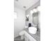 Bright bathroom features a granite countertop, vessel sink, and modern lighting fixture at 3122 E Kristal Way, Phoenix, AZ 85050