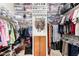 Well-organized walk-in closet with custom shelving and ample storage space for clothes and accessories at 3644 E Del Rio St, Gilbert, AZ 85295