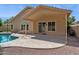Inviting backyard pool with covered patio and desert landscaping for easy maintenance at 5010 W Ivanhoe St, Chandler, AZ 85226