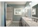 Stylish bathroom features double sinks, marble countertops, and patterned tile flooring at 6311 E Calle Rosa --, Scottsdale, AZ 85251