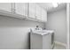 Well-organized laundry room with abundant white cabinets and modern washer and dryer units at 717 E Palmaire Ave, Phoenix, AZ 85020