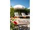 Elegant poolside featuring luxurious loungers, umbrellas, and a chic bar area, perfect for summer relaxation at 8734 E Amelia Ave, Scottsdale, AZ 85251