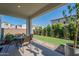 Outdoor patio with a view of the landscaped backyard at 10035 E Trent Ave, Mesa, AZ 85212