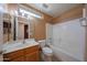 Comfortable bathroom featuring a bathtub and single sink at 10371 W Pontiac Dr, Peoria, AZ 85382
