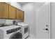 Well-equipped laundry room with modern washer and dryer, and ample storage at 10733 W Clover Way, Avondale, AZ 85392