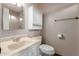 Bathroom features a vanity with a mirror, a toilet, and a cabinet for storage at 131 N Higley Rd # 51, Mesa, AZ 85205