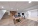 Spacious game room with a pool table and stone fireplace at 1444 E Myrna Ln, Tempe, AZ 85284