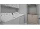 Bright laundry room features a washer and dryer with storage space above at 1915 N Bernard Cir, Mesa, AZ 85207