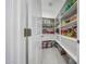 Well-stocked pantry with ample shelving for organized food and beverage storage at 22282 N 184Th Ln, Surprise, AZ 85387