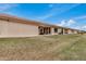 The large backyard with patio area is ready for entertaining at 2662 S Springwood Blvd # 462, Mesa, AZ 85209