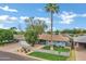 Aerial view of a charming home with beautiful front yard landscaping at 3046 E Glenrosa Ave, Phoenix, AZ 85016