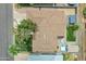 Birds-eye view of a single Gathering home showing the roof, backyard with pool, outdoor living space, and mature landscaping at 3046 E Glenrosa Ave, Phoenix, AZ 85016